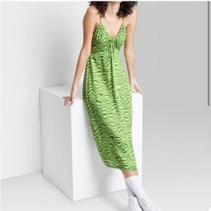 Target Wild Fable Green Swirl Midi Dress